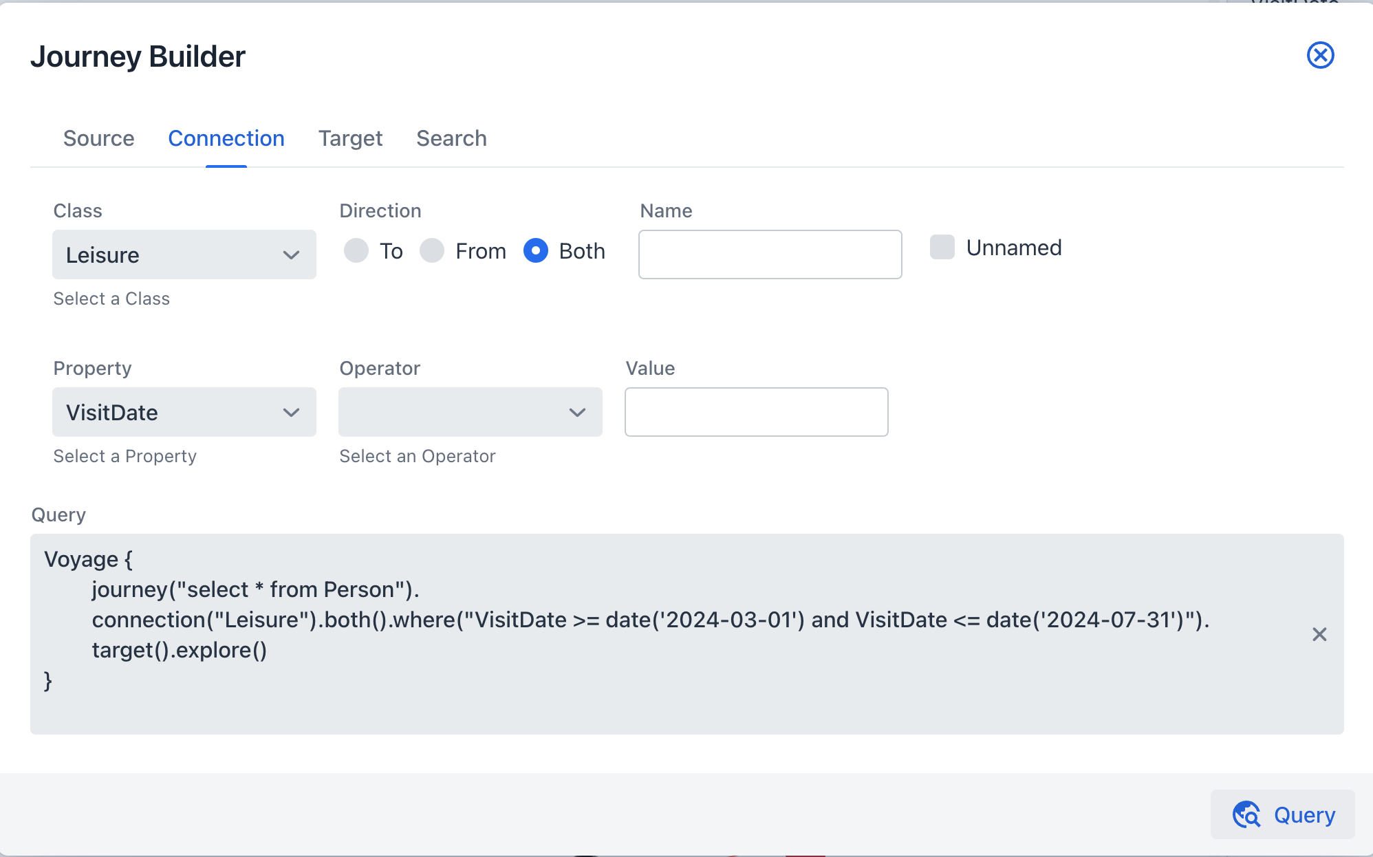 Connection query